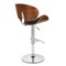 Armen Living Naples Black Faux Leather Adjustable Height Swivel Walnut Wood and Chrome Base Bar Stool LCNABABLKWA - alternate 7